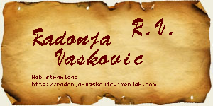 Radonja Vasković vizit kartica